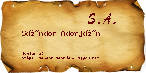 Sándor Adorján névjegykártya