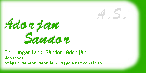 adorjan sandor business card